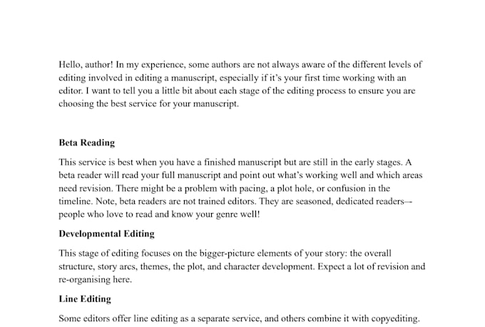 be your proofreader for your fiction manuscript